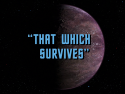 That Which Survives